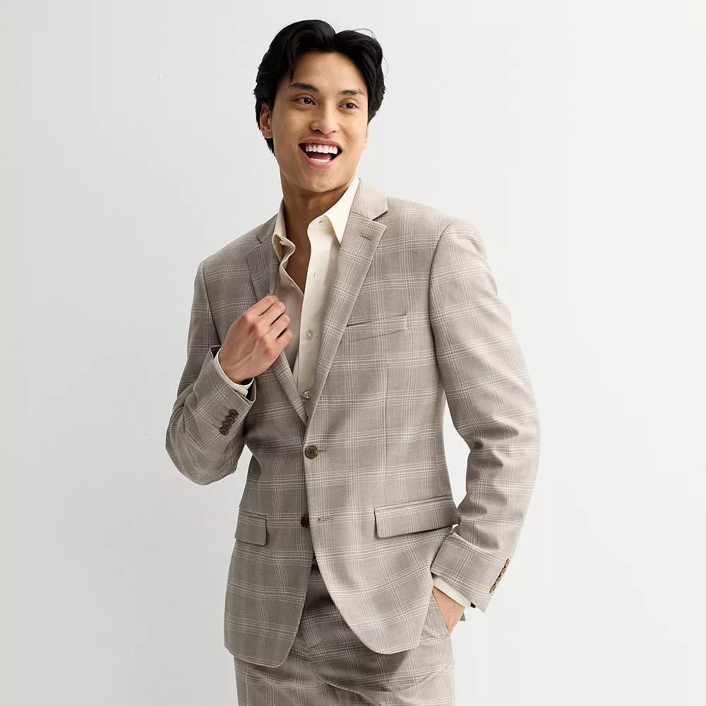 Men's Apt. 9® Premier Flex Performance Extra-Slim Washable Suit Jacket, Size: 40 Short, Plaid Product Image