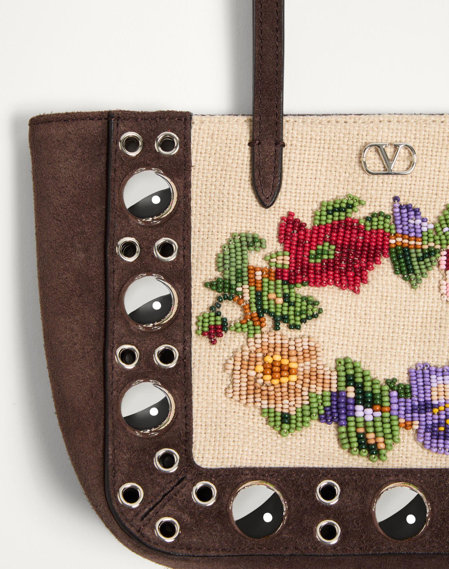 Valentino Garavani Nellcôte Mini Embroidered Shopping Bag Product Image
