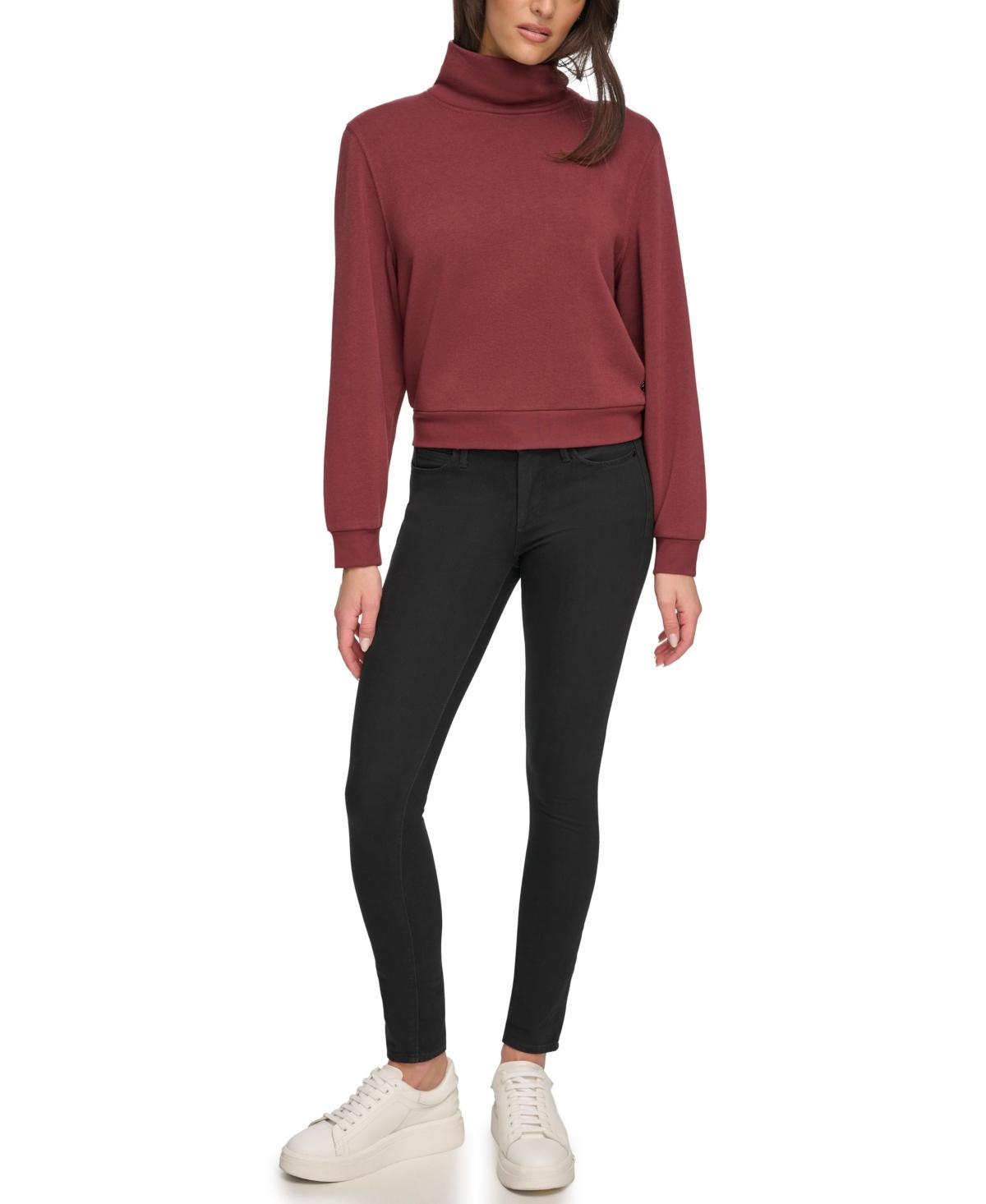Andrew Marc Sport Womens Fleece Turtleneck Long Sleeve Pullover Sweatshirt Product Image