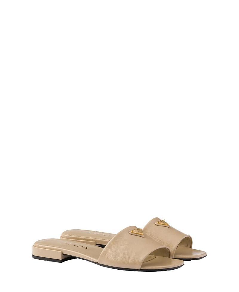 Prada Womens Saffiano Patent Leather Slides Product Image