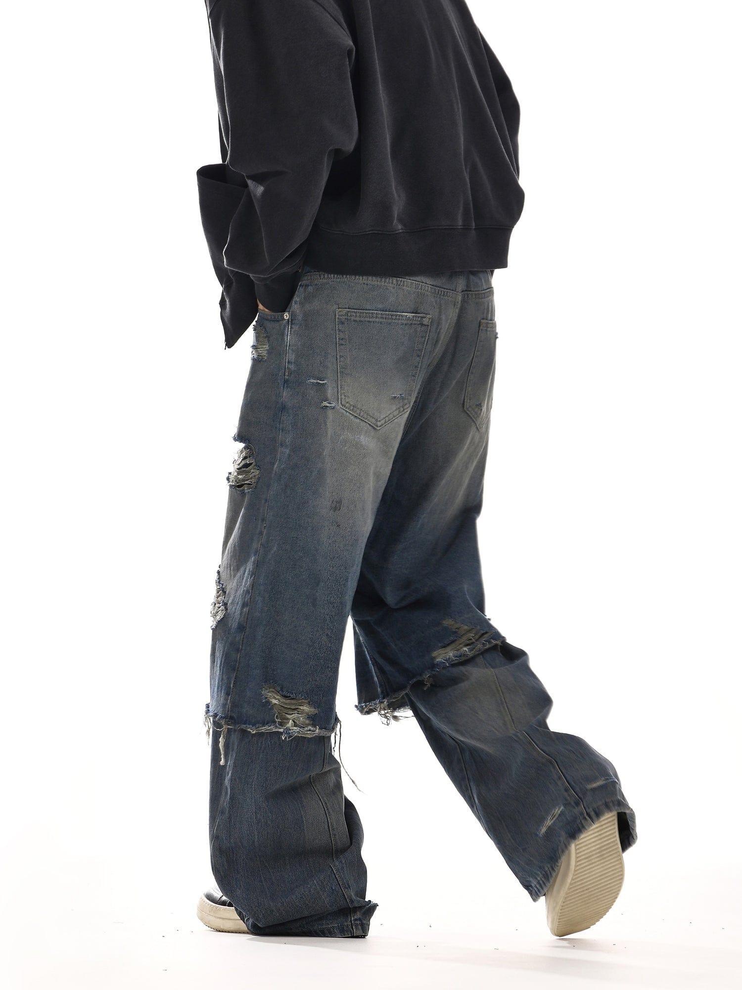 RT No. 12535 DISTRESSED BLUE DENIM JEANS Product Image