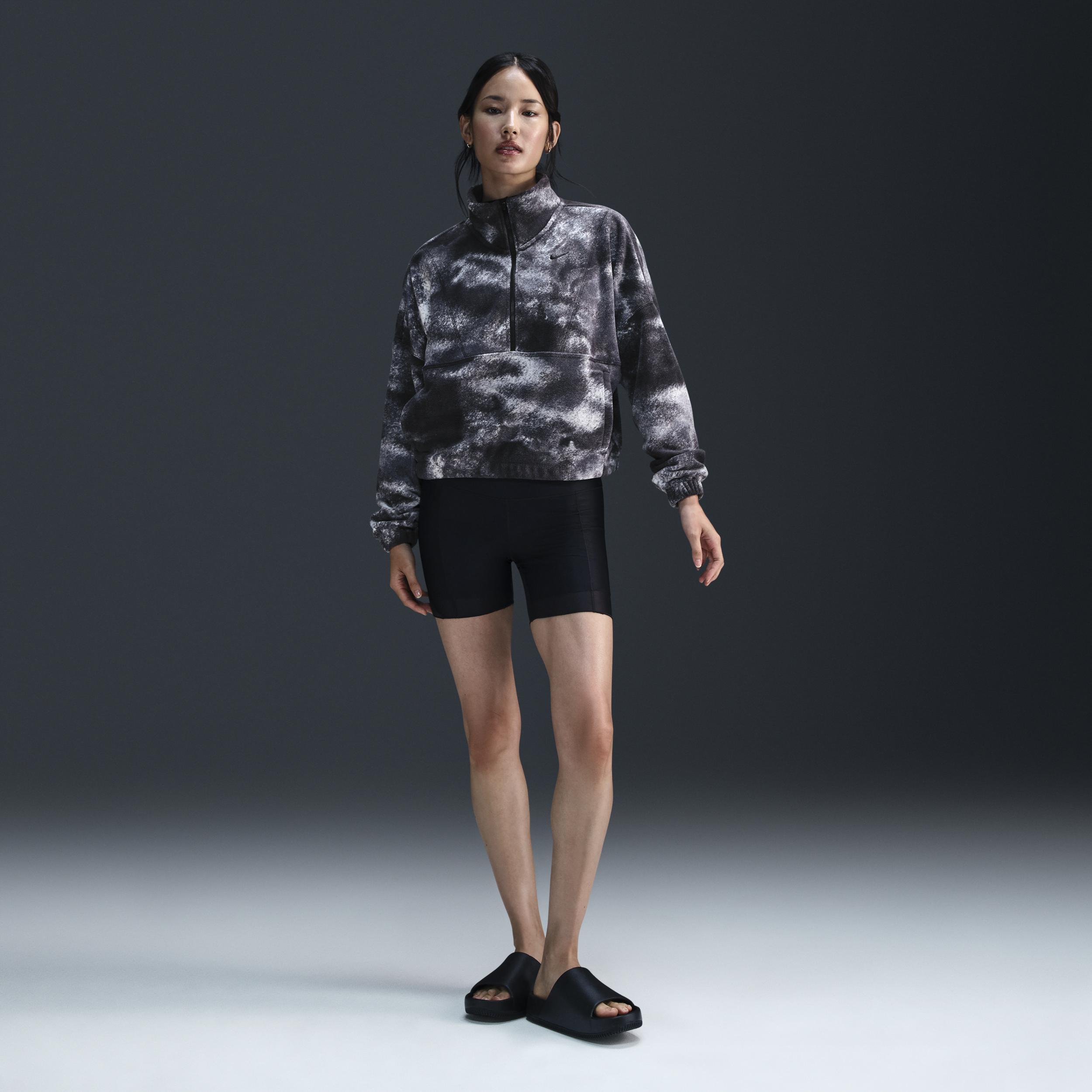 Nike Womens One Therma-FIT Oversized 1/2-Zip Fleece Printed Top Product Image