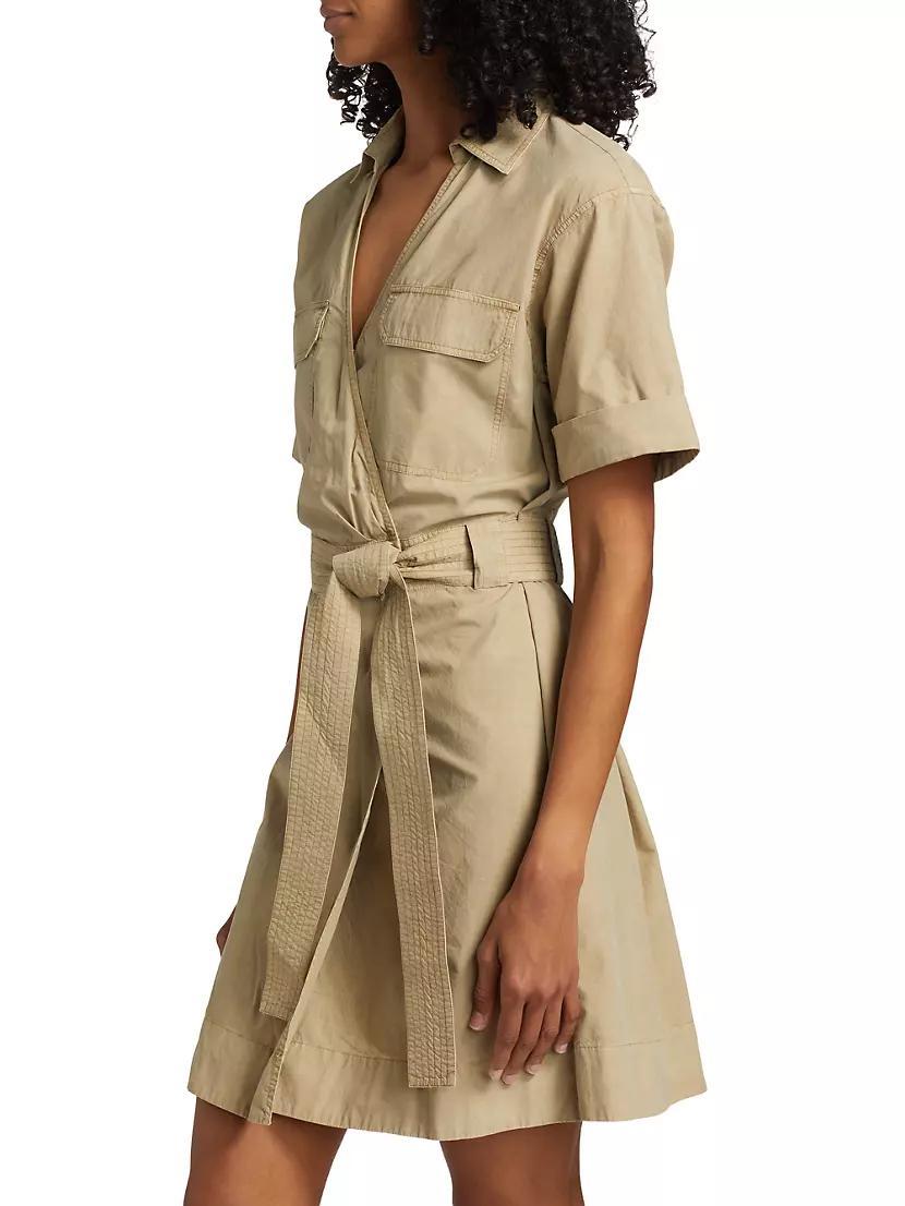 Natalie Twill Belted Wrap Minidress Product Image