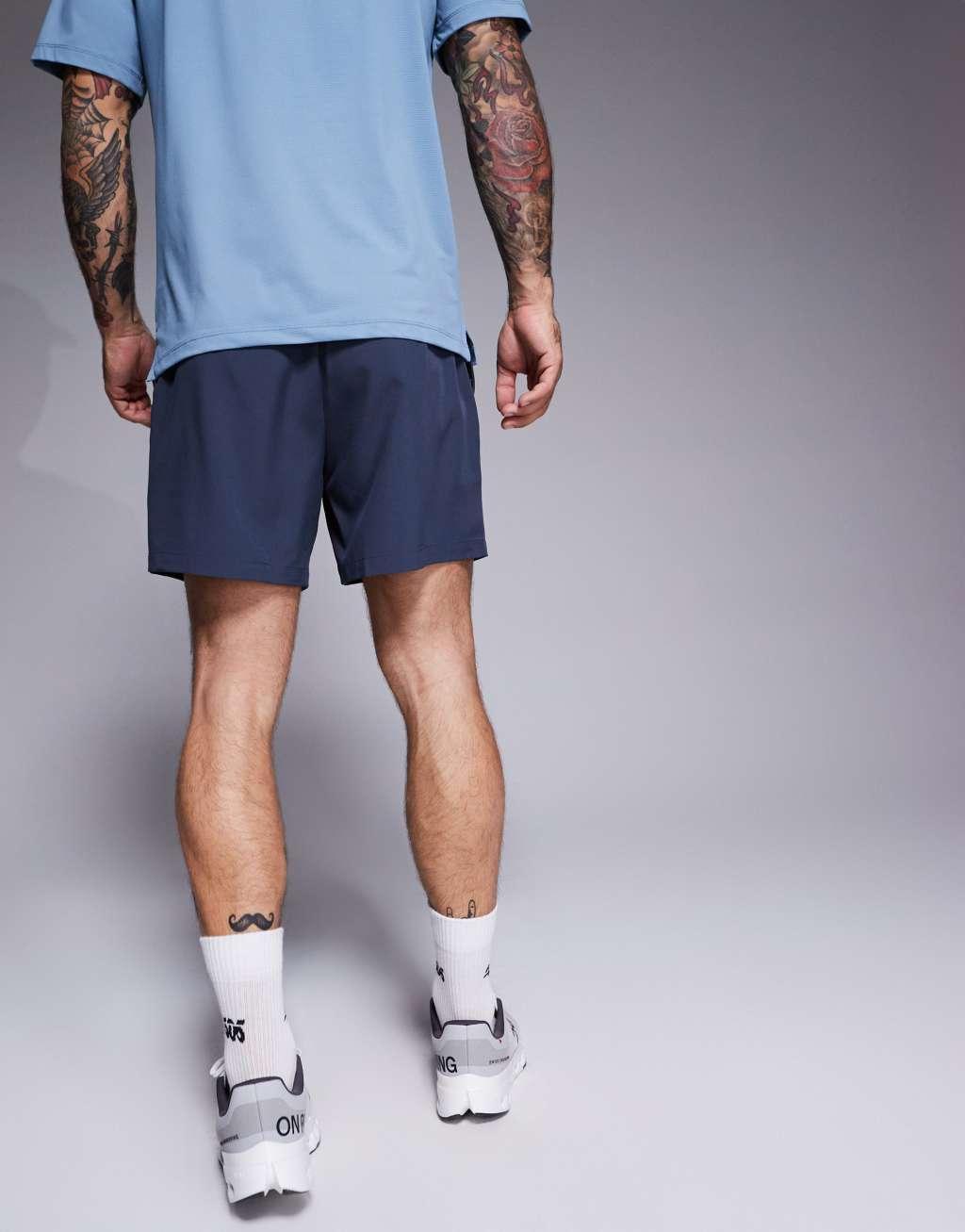 ASOS 4505 Icon 5-inch quick dry training shorts with zip pockets in dark navy Product Image