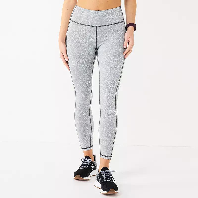 Women's Tek Gear® Ultrastretch High-Waisted Side Pocket 7/8 Leggings, Size: Large, Black Product Image