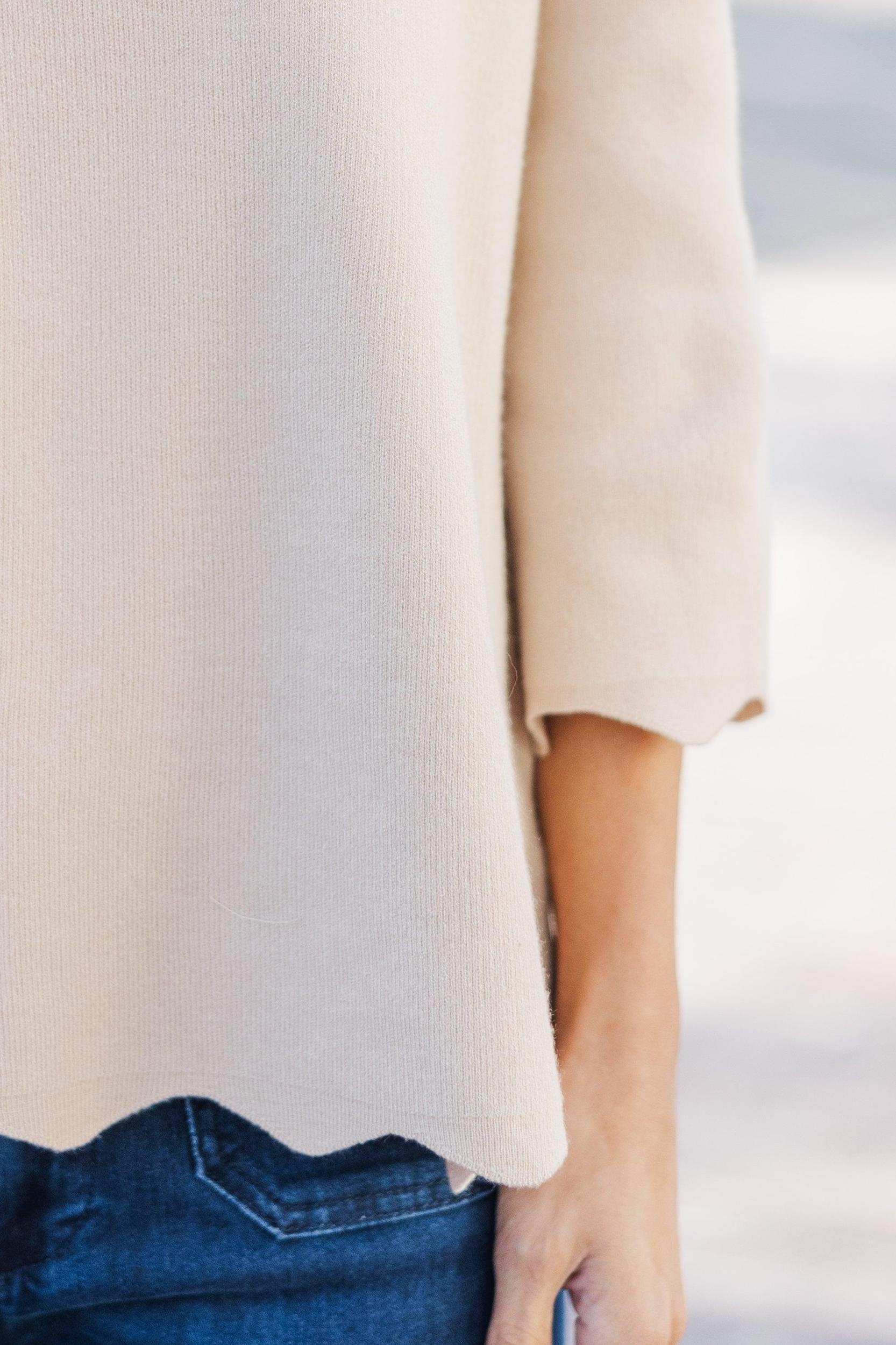 In Your Feelings Cream Mock Neck Sweater Female Product Image