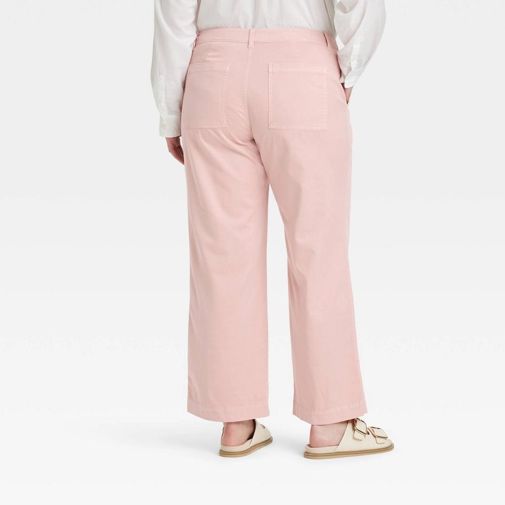 Women's Mid-Rise Straight Leg Relaxed Chino Pants - Universal Thread™ Light Pink 17 Short Product Image