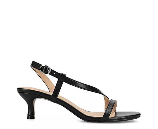 Journee Jemry Women's Crossover Strap Kitten Heel Dress Sandals, Size: 8, Black Product Image
