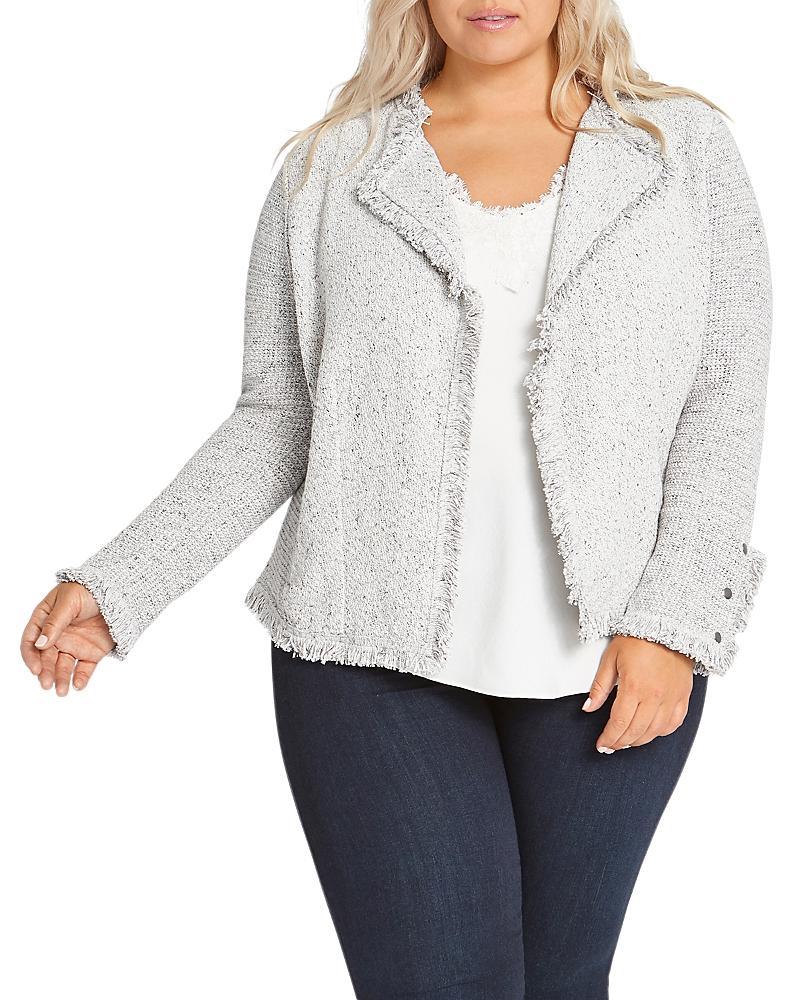 Nic+Zoe Fringe Mix Knit Jacket Product Image