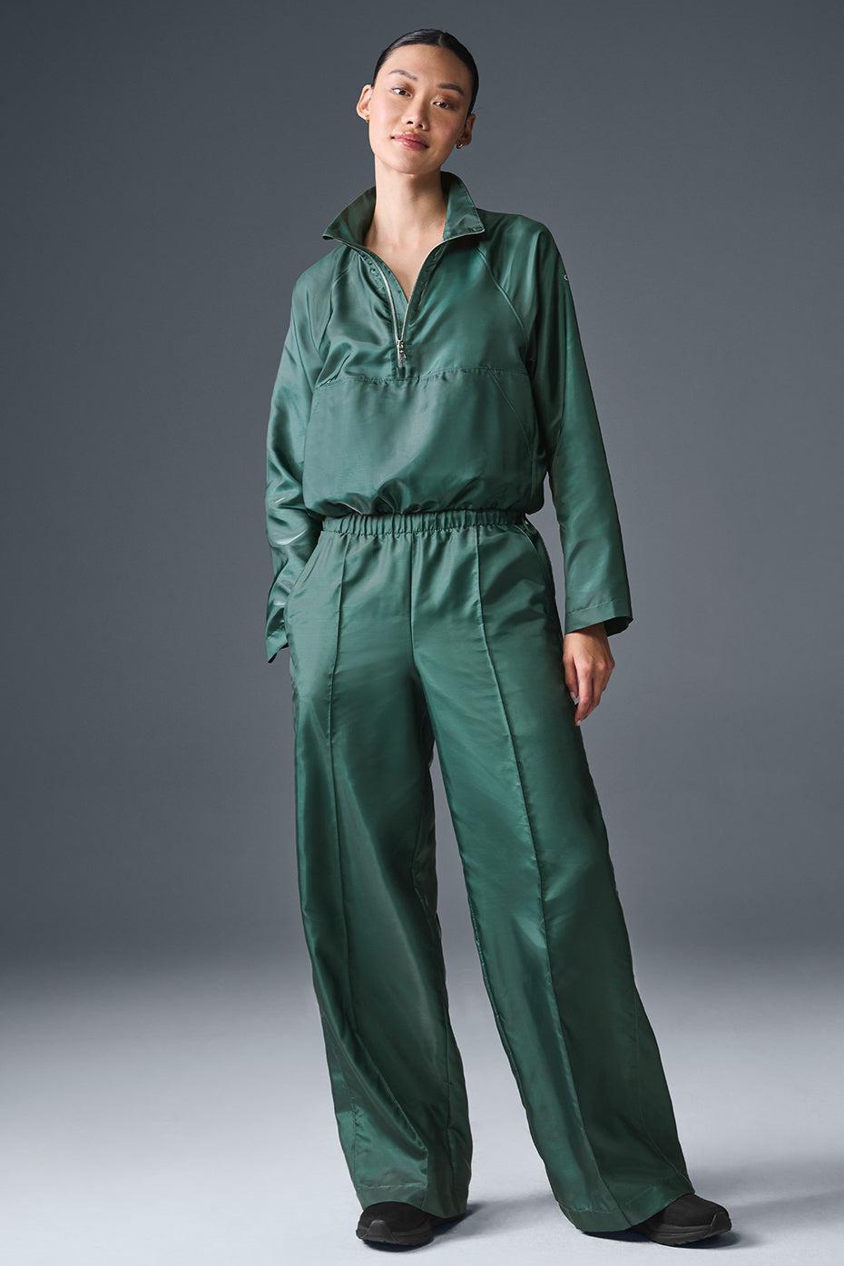 Afterglow Wide Leg Track Pant - Winter Ivy Product Image