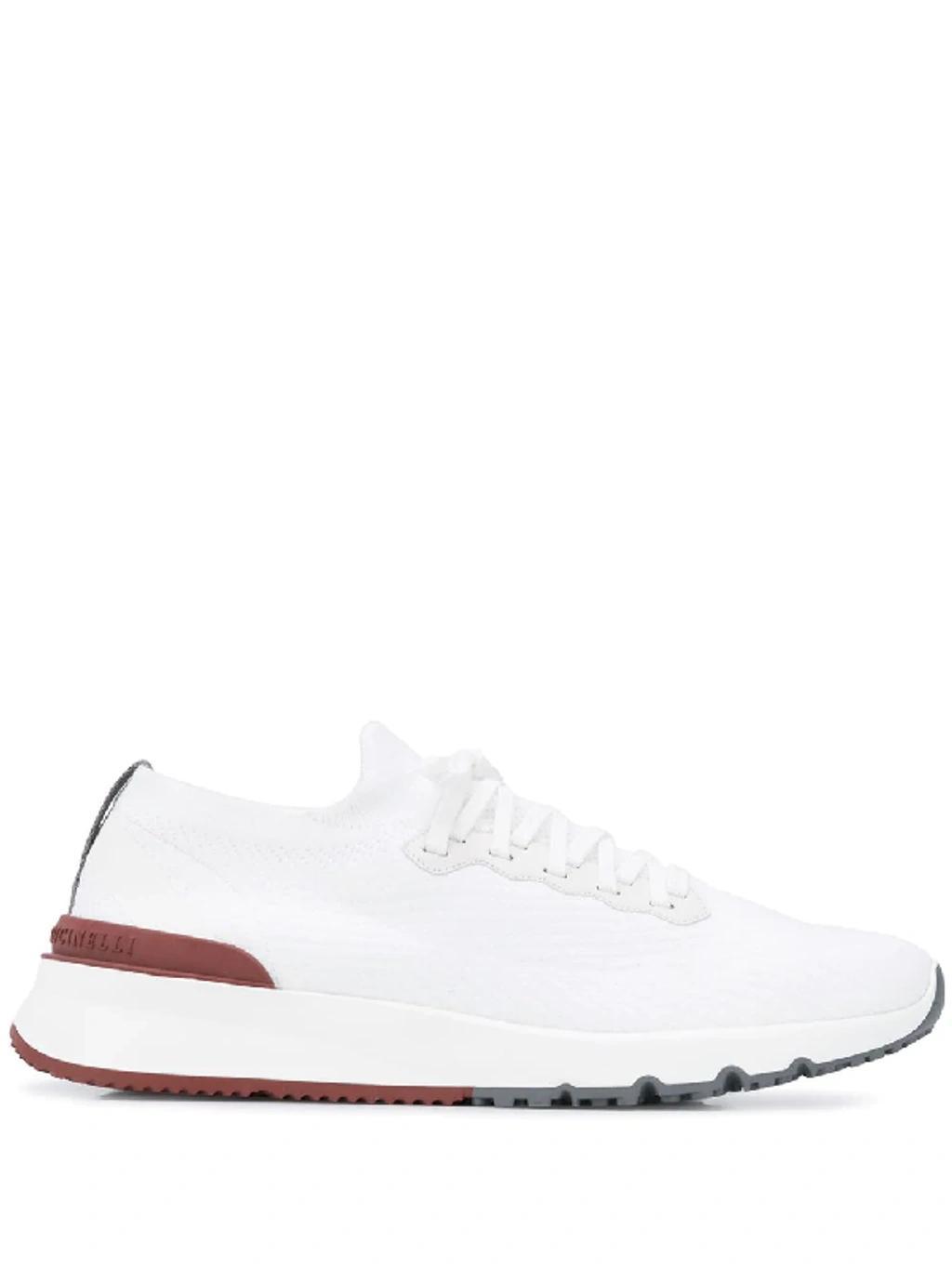 BRUNELLO CUCINELLI Cotton Knit Runners In White Product Image