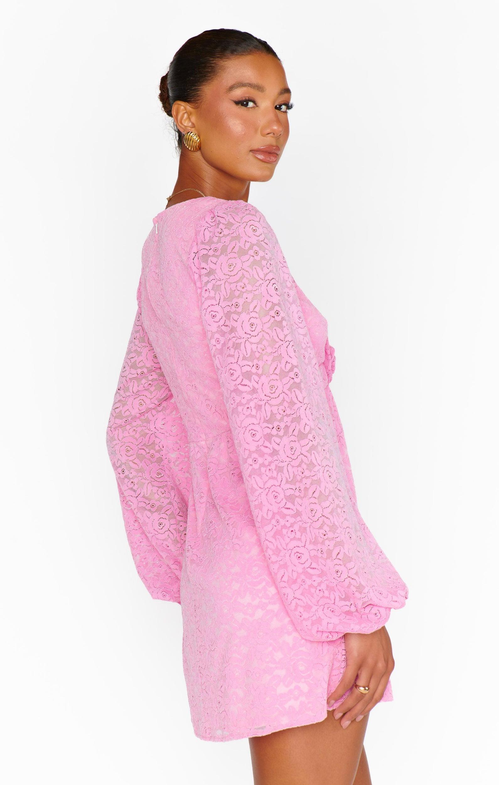 Rosetta Mini Dress ~ Pink Lovely Lace Product Image