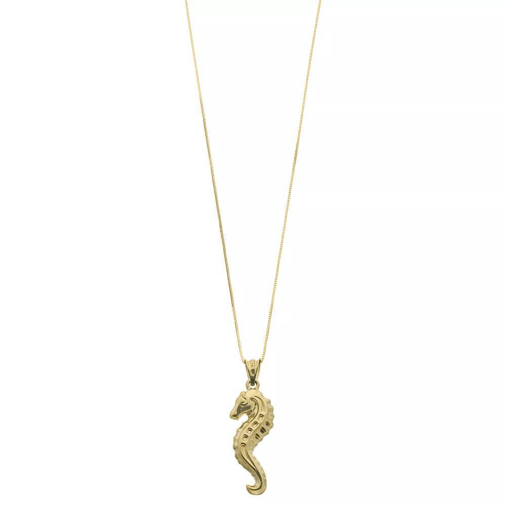 10k Gold Seahorse Pendant Necklace, Women's, Size: 18" Product Image