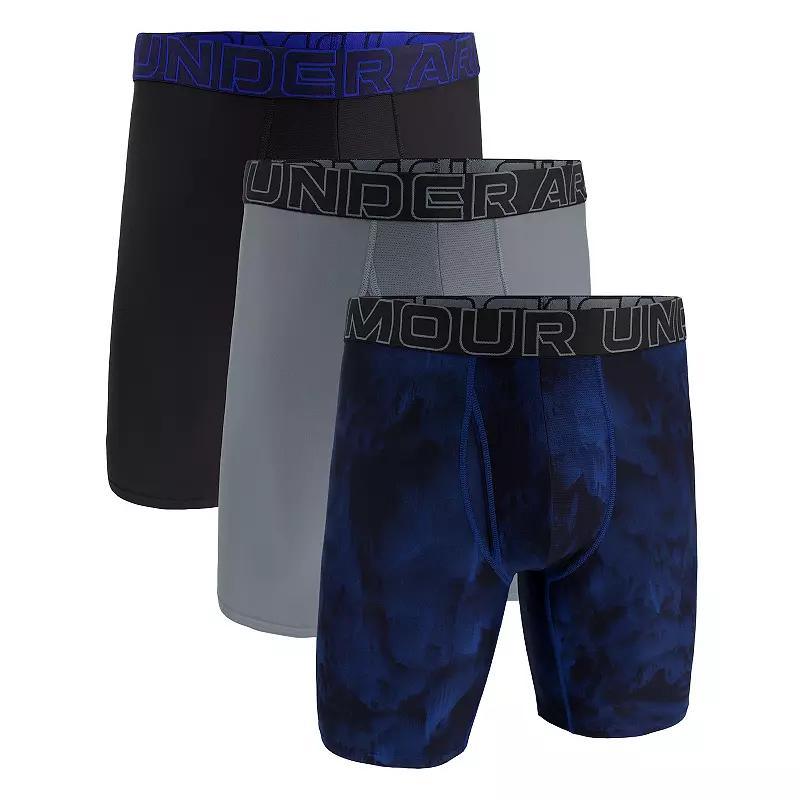 Men's Under Armour 3-pack Performance Tech Fashion 9-in. Long Leg Boxer Briefs, Size: XS, Grey Product Image