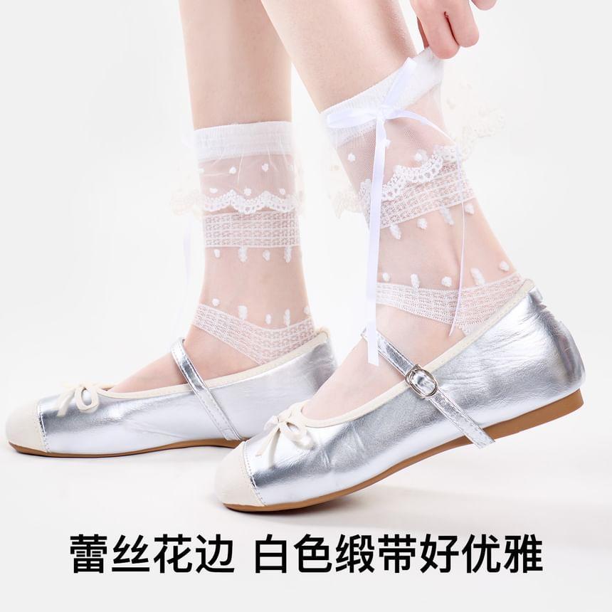 Lace Trim Crew Socks Set Product Image