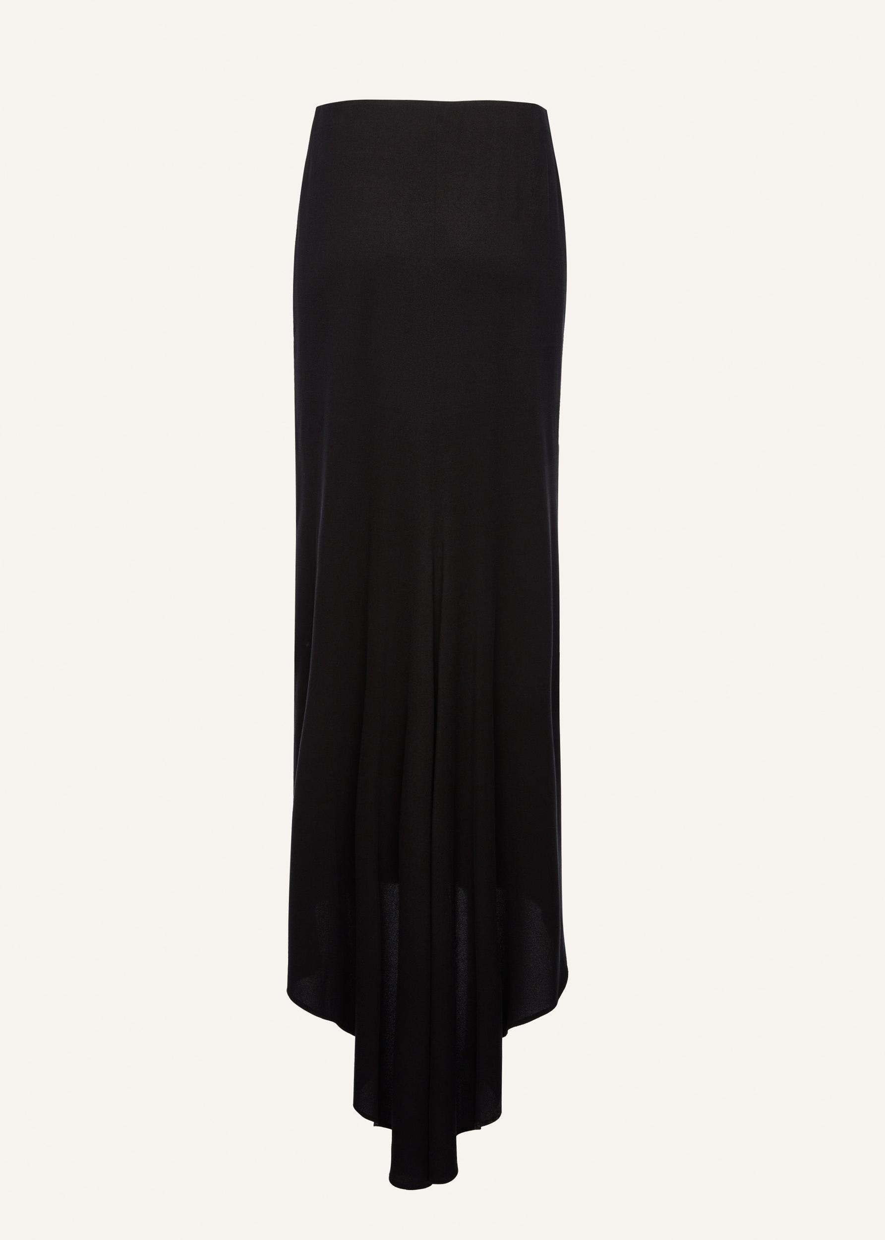 Stretch silk maxi skirt in black Product Image