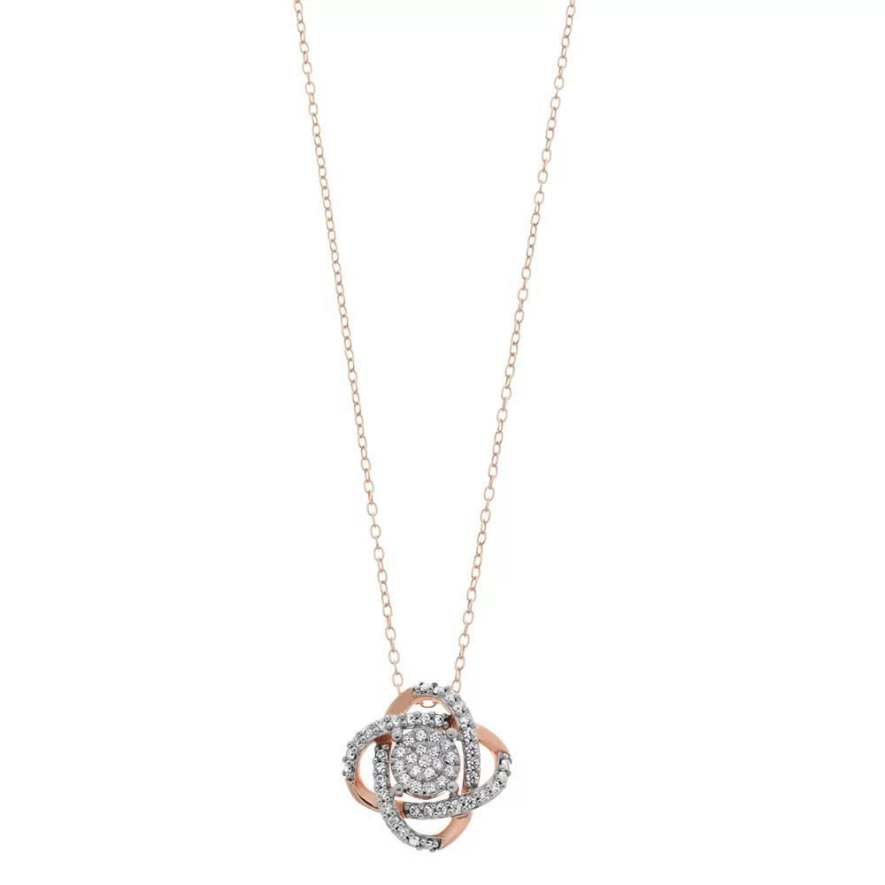 1/4 Carat T.W Diamond Fashion Pendant Necklace, Women's, Size: 18", Pink Tone Product Image