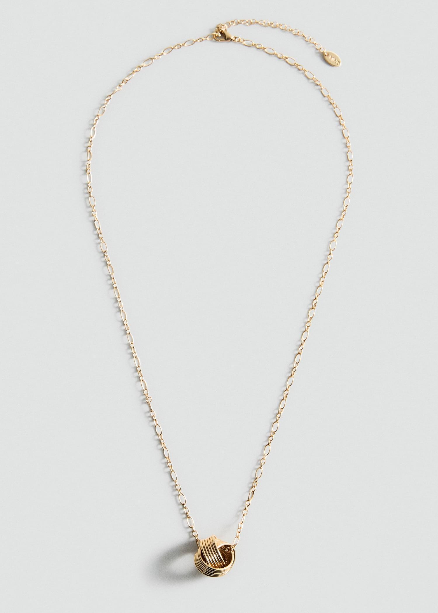 Interlocking hoops pendant chain necklace - Women | MANGO USA Product Image