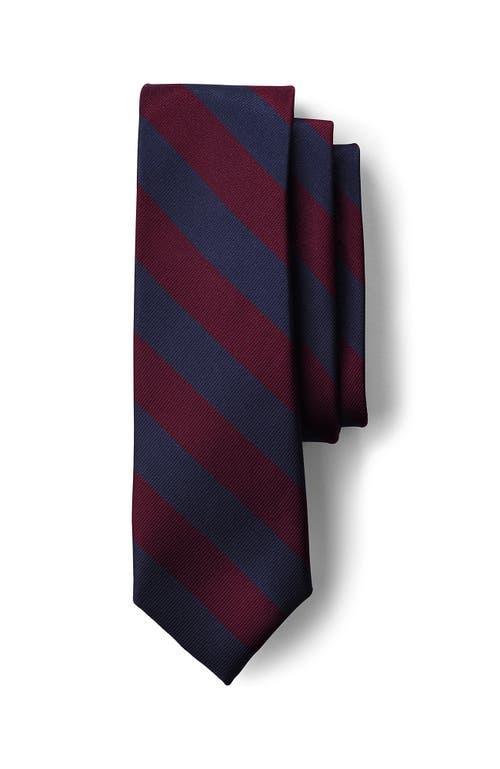 Kids Lands' End School Uniform Stripe Pre-Tied Tie, Size: Small, Classic Navy Red Product Image
