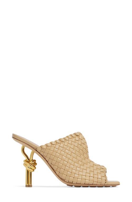 90mm Mini Weave Nappa Leather Knot Mule Sandals Product Image
