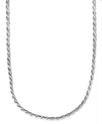 Mens Sterling Silver Necklace, 22 4-1/2mm Rope Chain Product Image