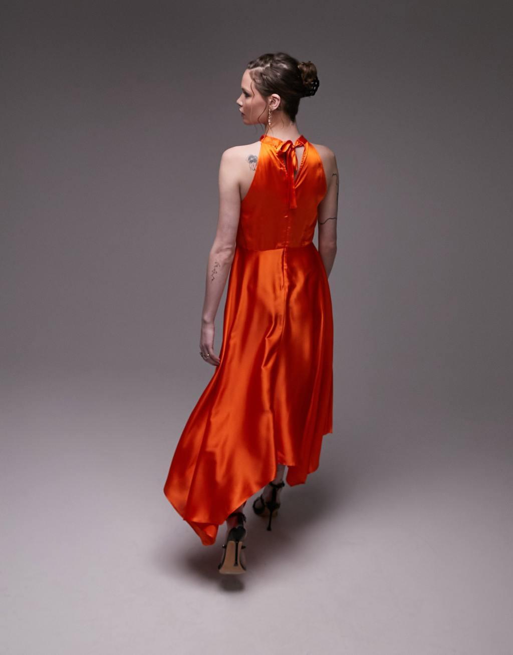 Topshop halter hanky hem printed maxi dress Product Image