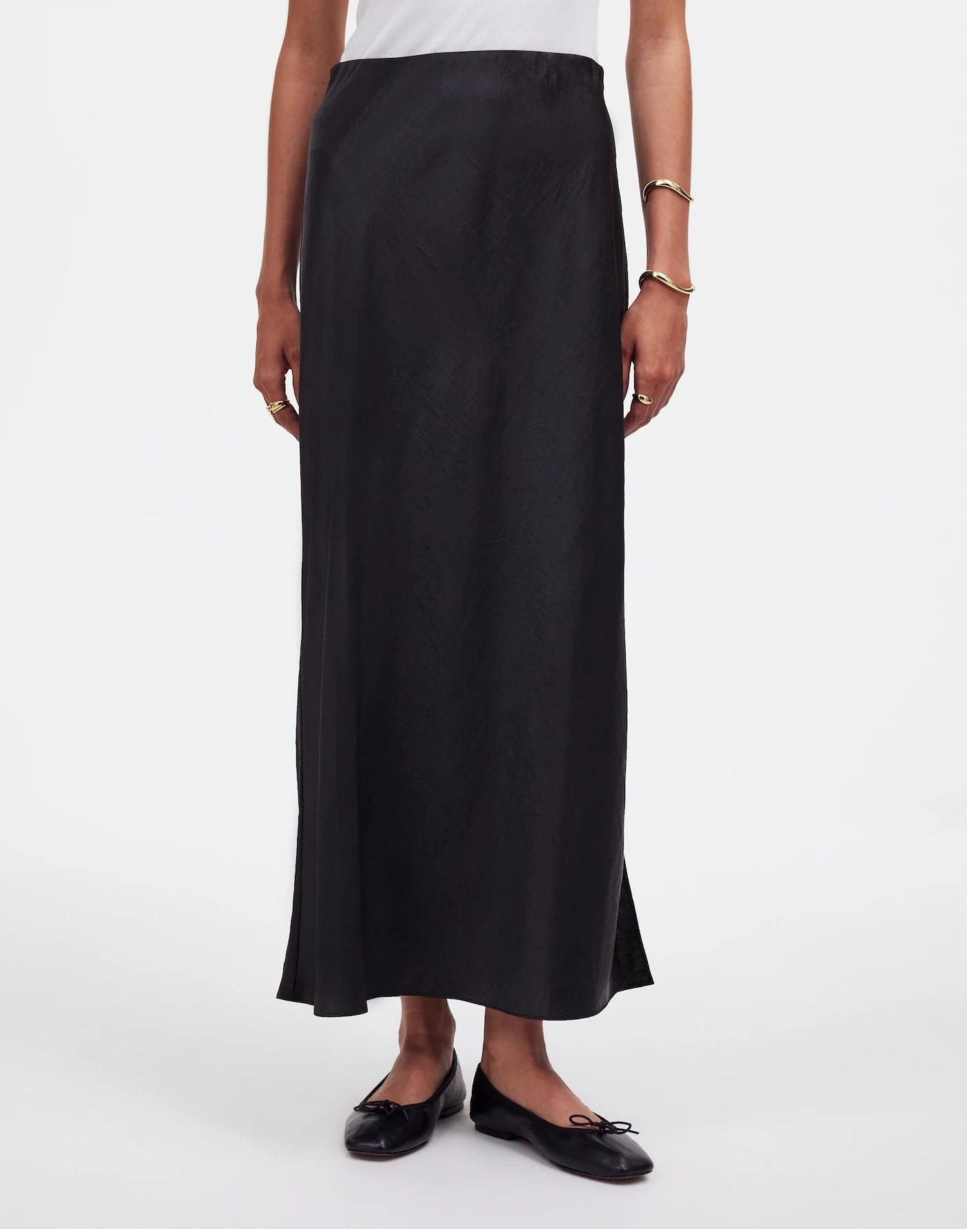 Satin Maxi Slip Skirt Product Image