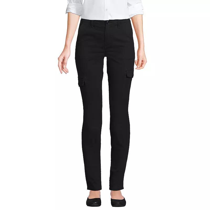 Petite Lands End Mid Rise Slim Cargo Chino Pants, Womens Product Image