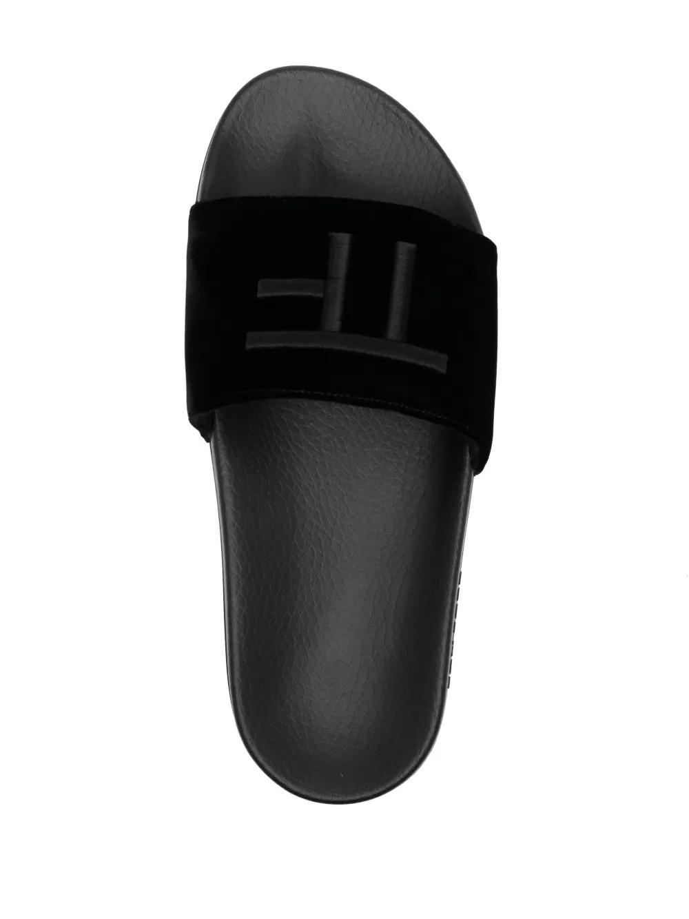 logo-embroidered velvet slides Product Image