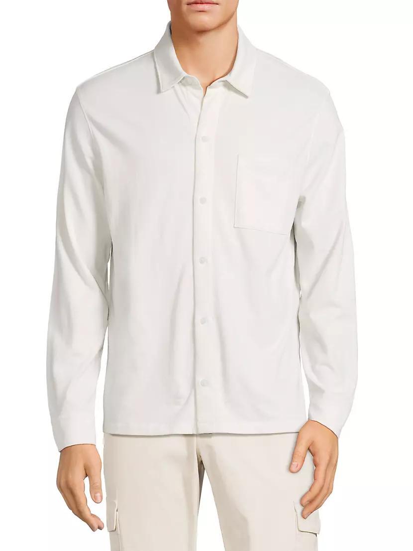 Sueded Cotton Button-Front Shirt Product Image