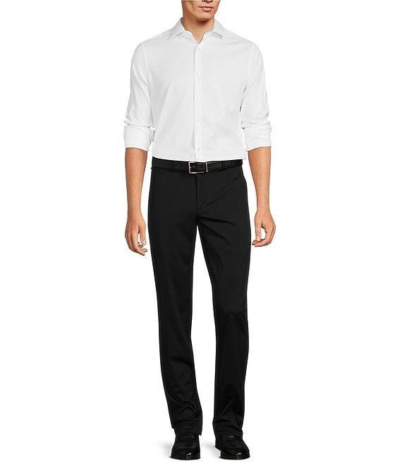 Murano Wardrobe Essentials Slim-Fit Textured Spread-Collar Woven Sportshirt Product Image