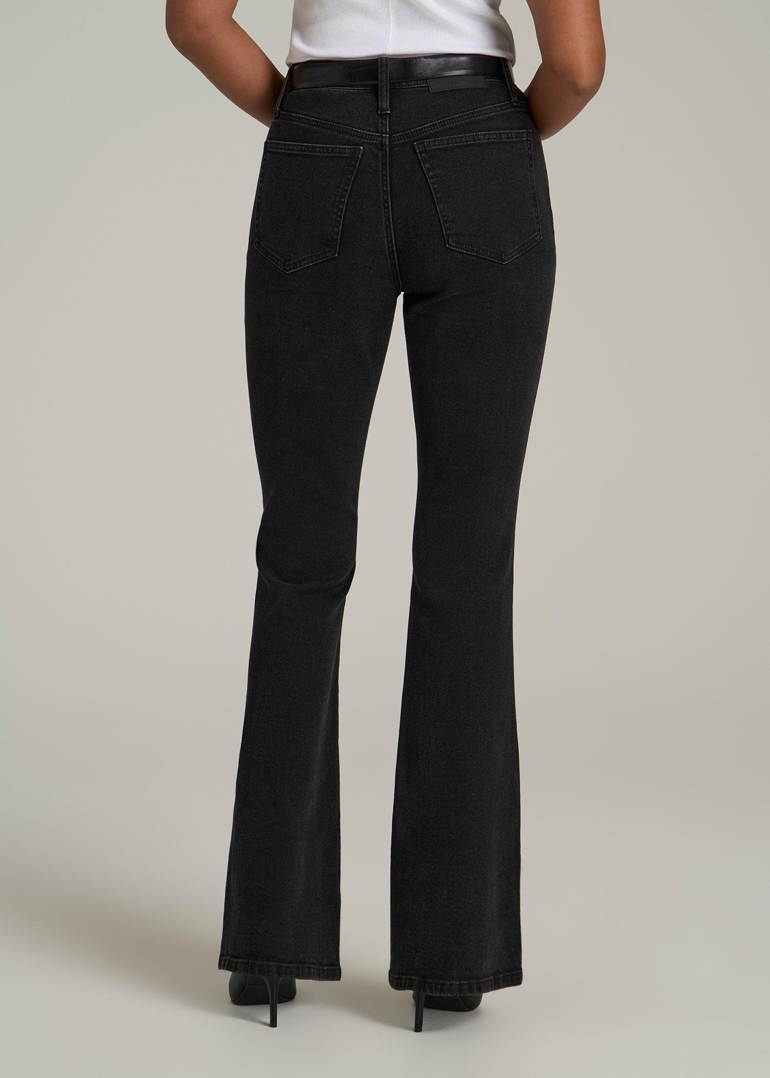 Chloe High Rise Flare Jeans for Tall Women in Onyx Black Wash Product Image