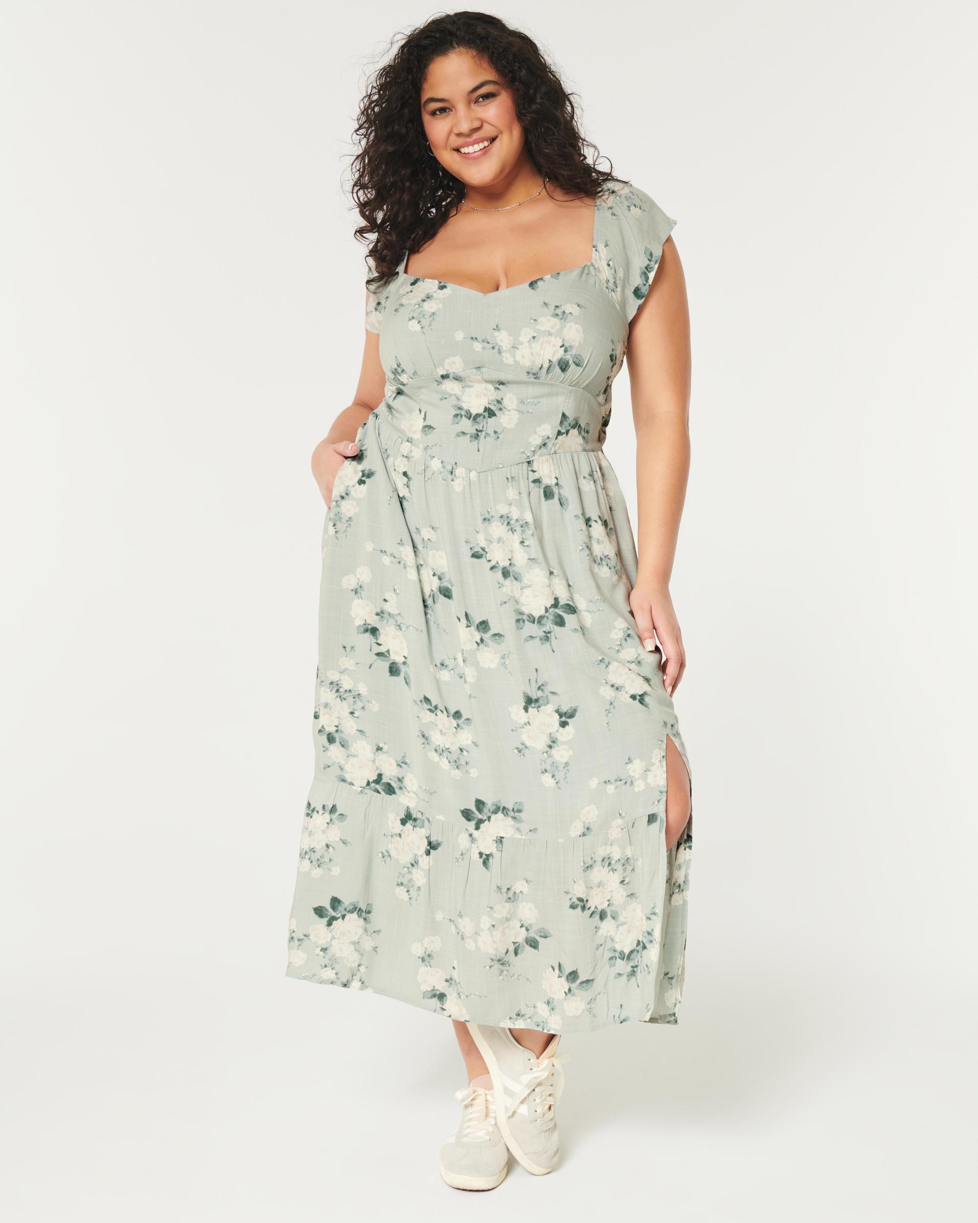 Lace-Up Back Midi Dress Product Image