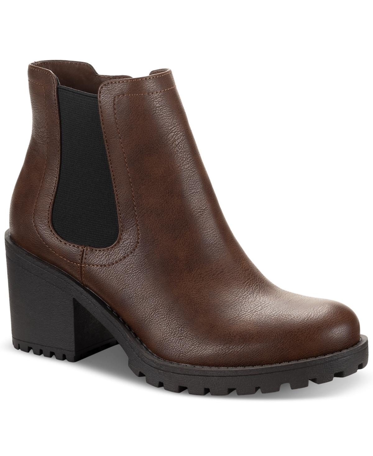 Sun + Stone Womens Morghan Lug Sole Block-Heel Booties, Created for Macys Product Image