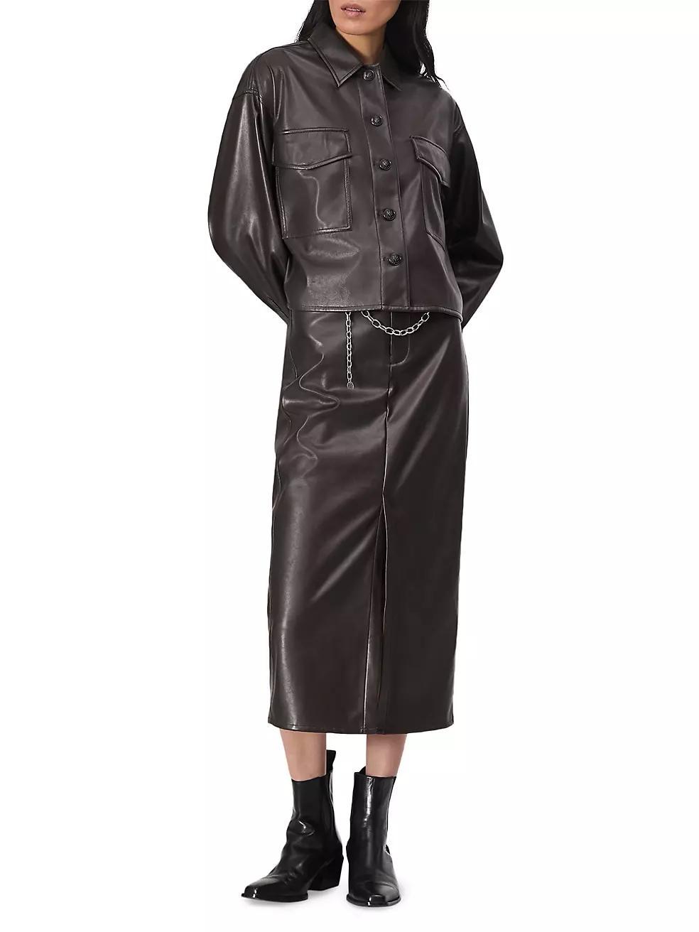 Womens Jaiden Faux Leather Shirt Jacket Product Image