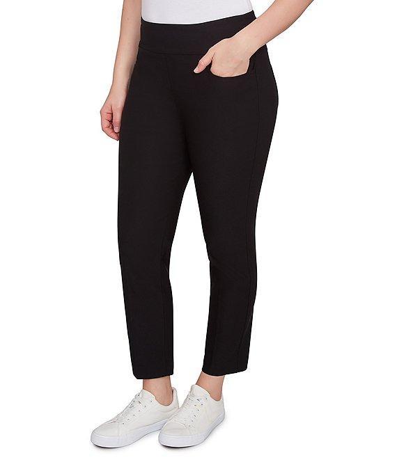 Ruby Rd. Petite Size Silk Tech Straight Leg Pull-On Ankle Pants Product Image