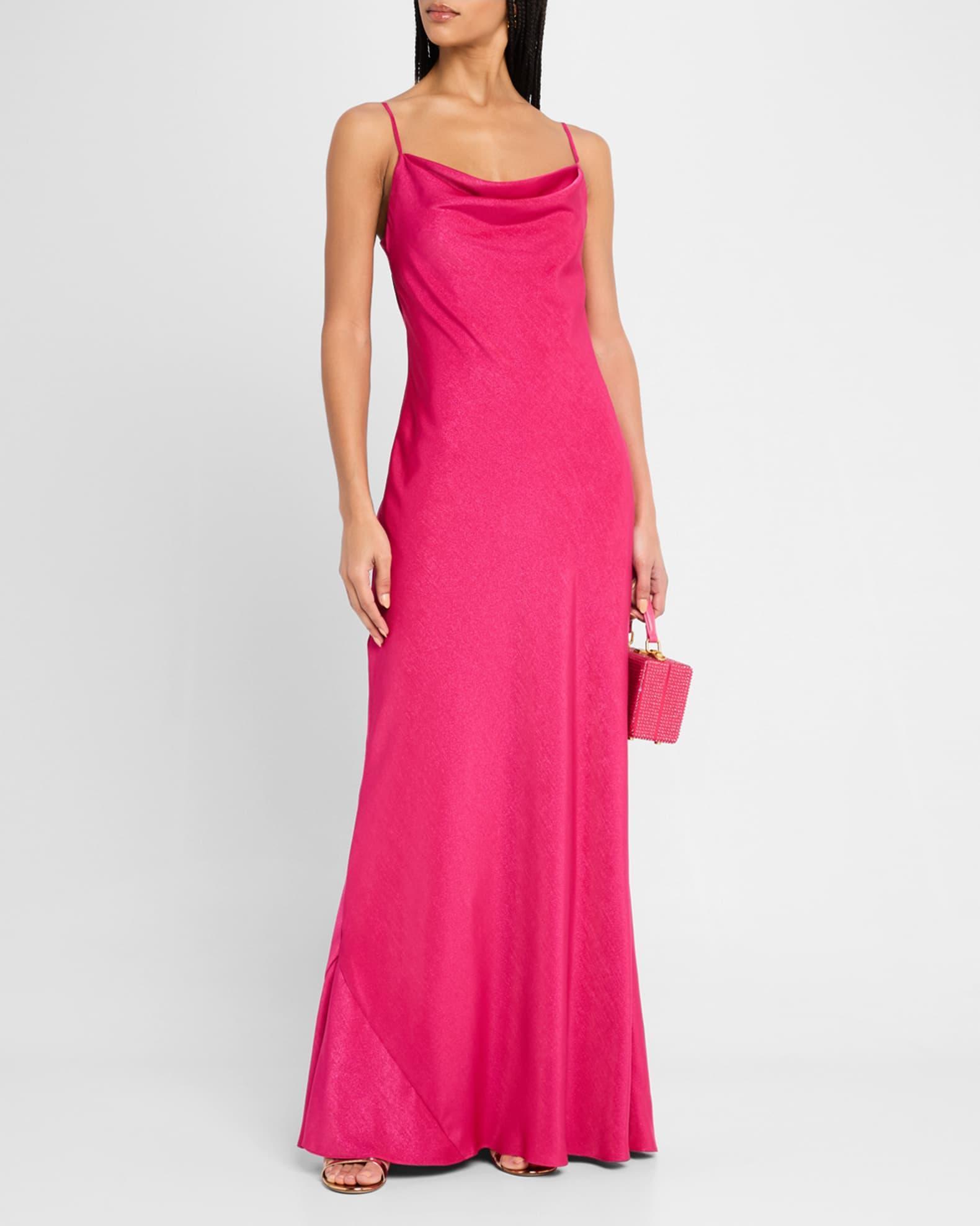 Adeline Foiled Open-Back Gown Product Image