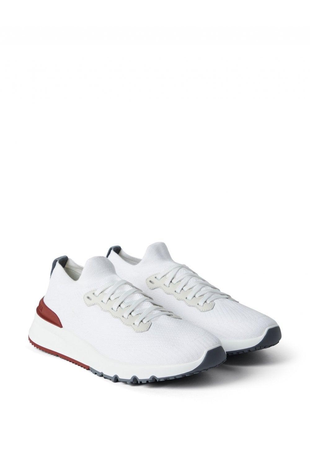 BRUNELLO CUCINELLI Cotton Knit Runners In White Product Image