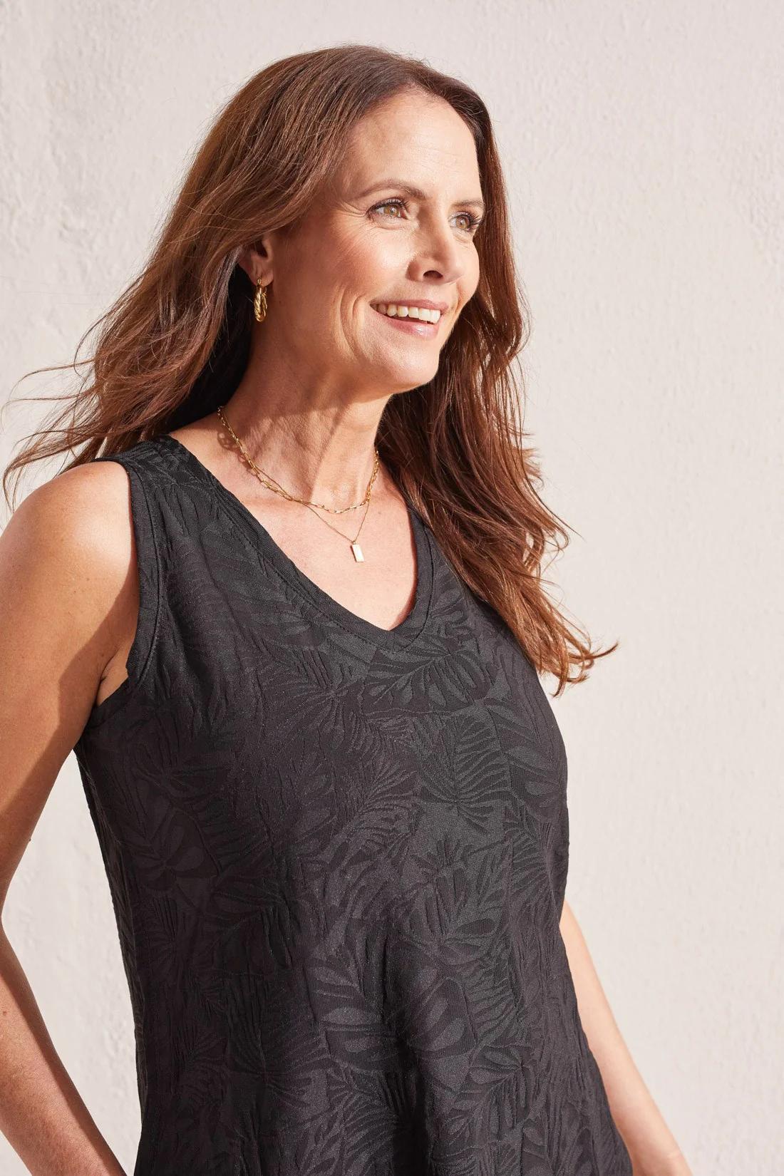 TEXTURED V-NECK TANK WITH SIDE SLITS Product Image