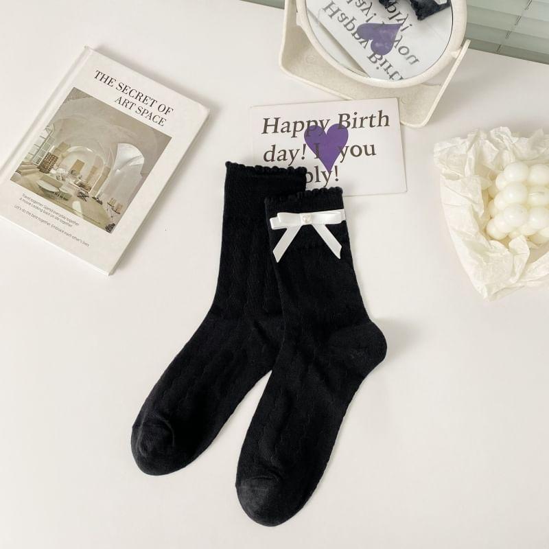 Plain Bow Socks Product Image