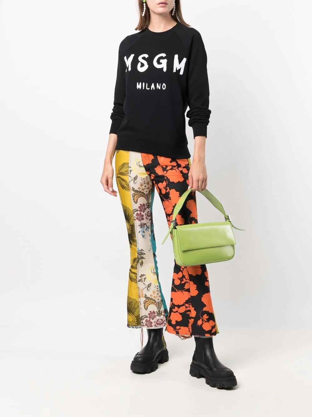 MSGM Brushstroke Logo Sweatshirt In Black Product Image