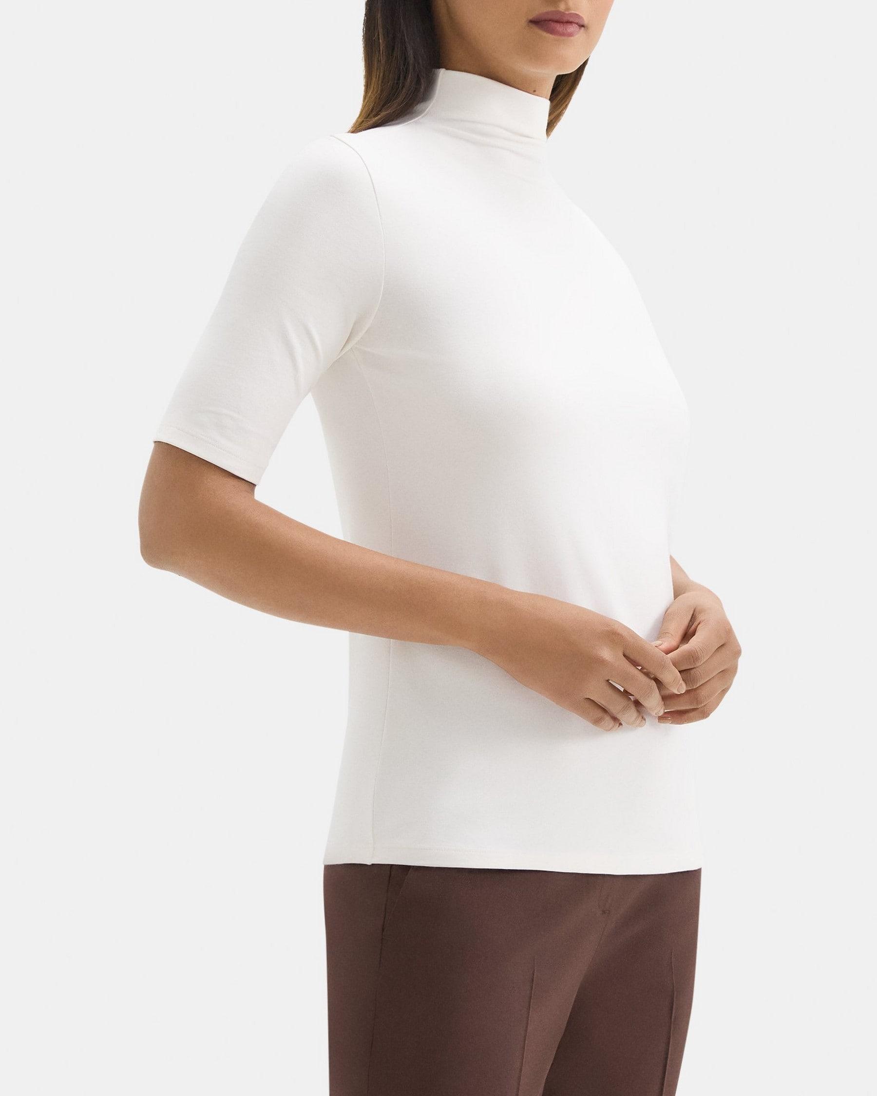 Turtleneck Tee in Pima Cotton Jersey Product Image