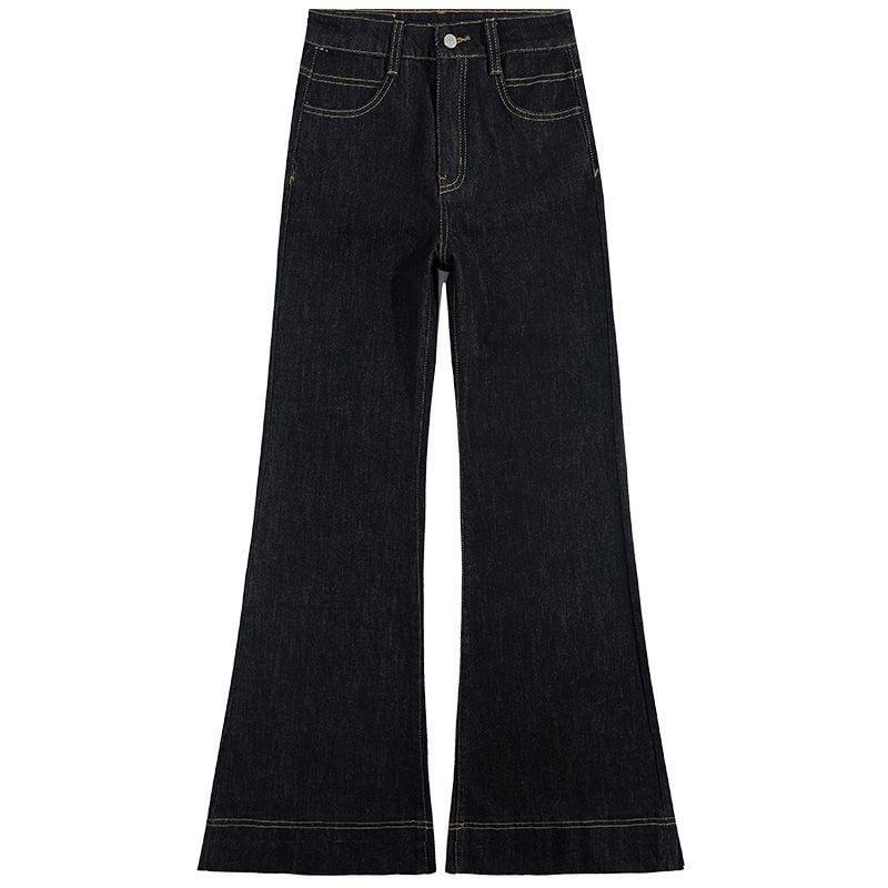High Waist Unwashed Fleece-Lined Flared Jeans (Various Designs) Product Image