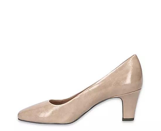 Easy Street Poet Women's Square Toe Pumps, Size: 11, Natural Crinkled Paten Product Image