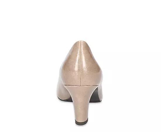 Easy Street Poet Women's Square Toe Pumps, Size: 11, Natural Crinkled Paten Product Image