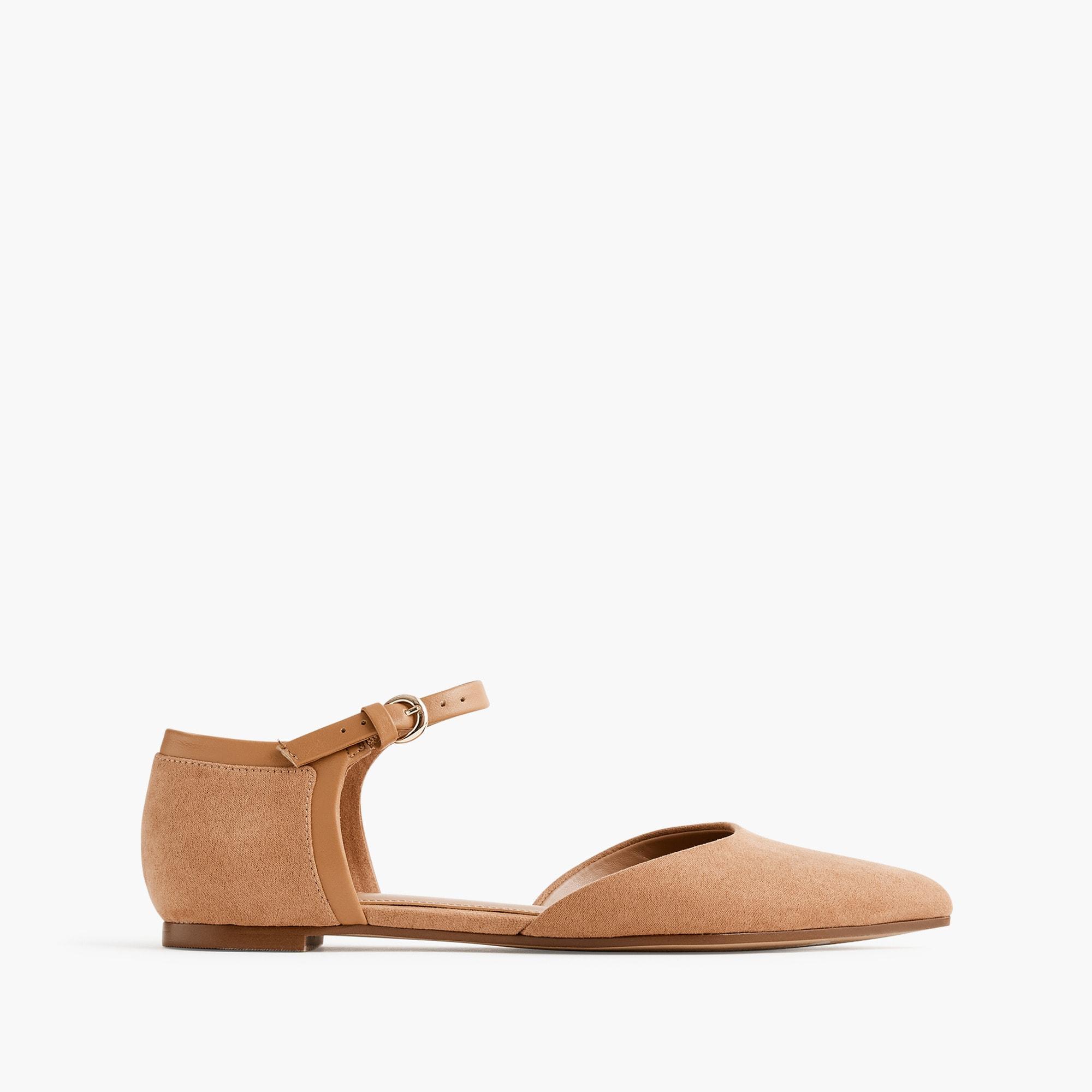 Pointed-toe ankle-strap flats Product Image