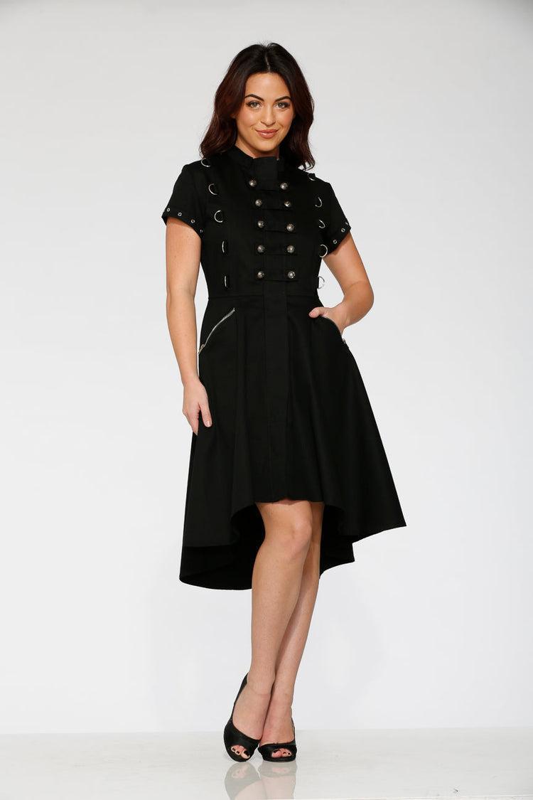 Black Battalion Hi-Lo Swing Dress Product Image