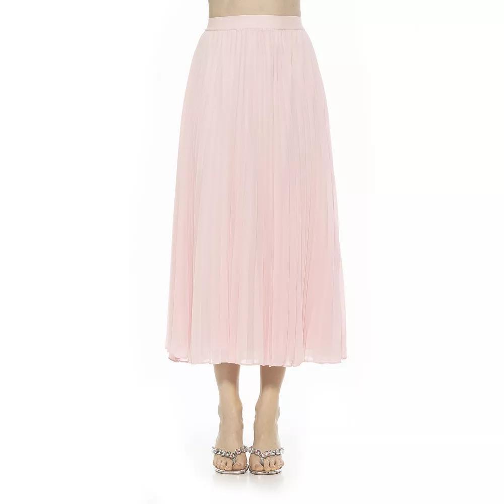 Women's ALEXIA ADMOR Kesia Pleated Midi Skirt, Size: 6, Pink Product Image