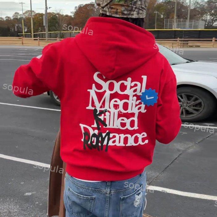 Sopula Social Media K*lled Romance Graphic Pocket Hoodie Product Image