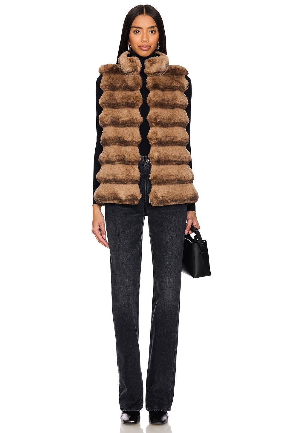 Plush Faux Fur Reversible Vest jocelyn Product Image